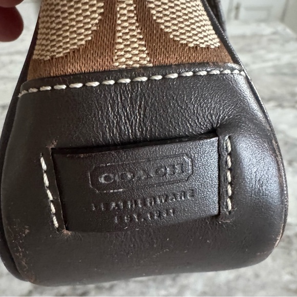 Coach Signature Jacquard Mini Shoulder Bag – Brown C Canvas & Leather Trim - Picture 6 of 13